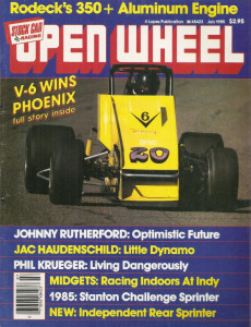 OPEN WHEEL 1985 JULY - RUTHERFORD, HAUDENSCHILD, P KRUGER, THOMPSON SPEEDWAY